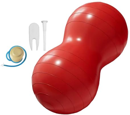 Ronyme Pelota de de con Bomba, Asiento Flexible, Inflable, Ligera, para Fitness, Estabilidad y Equilibrio, Ideal para Gimnasio, hogar y, Rojo