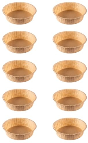 TOYANDONA Teglie di Carta Rotonde Usa e Getta per Dolci 16 Cm, Set da 10 Pezzi, Resistenti al Calore e Antiaderenti, per Cheesecake, Torte e Cottura in Forno Domestico