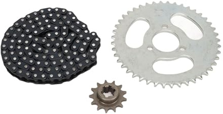 WGFOIP Kit de Piñón y Cadena T8F, Piñón Delantero de 13 Dientes y Trasero de 44 Dientes, Cadena de Transmisión de 116 Eslabones de Acero para ATV, Minimotos motocicletas.
