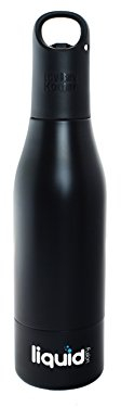 Liquid Fusion ICY BEV Kooler Stainless Steel Bottle Insulator with Silicone Bottle Stopper and Cap with Bottle Opener and Finger Grip Keeps Beer Cold Longer Pack of 1 Black