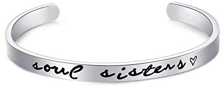 LParkin Pulsera para hermana del alma, regalos para mujeres, pulsera de amistad para mejores amigas, hermanas por Chance Friends by Choice, M, Metal