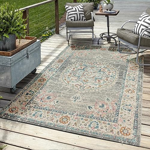 Mia´s mattor Bliss robust utomhusmatta, modern design, väderbeständig och UV-beständig, för balkong, terrass och vinterträdgård men också lämplig för kök eller matsal