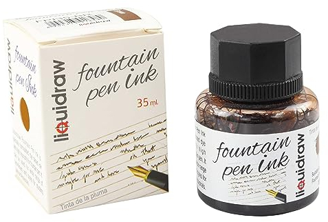 Liquidraw Fountain Pen Ink Bottles 10 Assorted Colours 35ml Inks Suitable for Calligraphy Ink Selection Available Black, Blue, Red, Green, Brown, Violet Purple, Yellow Etc ()