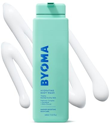 BYOMA Hydrating Body Wash (400ml) For Normal to Dry Skin, with Prebiotic Complex for a Soothing Shower and Hydrated Skin, Vegan