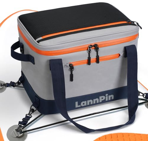 LannPin Bolsa de picnic para tabla de remo, enfriador de SUP a prueba de fugas para tabla de remo, enfriador de kayak con bolsillo superior de malla, bolsillo interior, bolsa térmica para almuerzo,