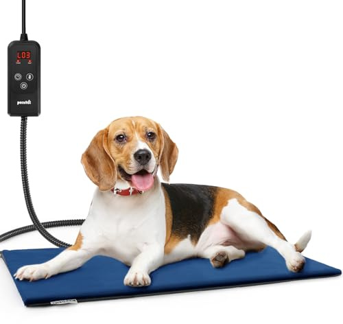 Pecute Tappetino Riscaldante per Cani e Gatti con Controller a 6 Stadi | Tappetini Riscaldanti per Cani Gatti, Temperatura e tempo regolabili, Anti-morso, Tappetino Riscaldante Gatto(70×40 cm)