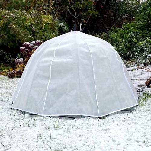GardenSkill Garden Fleece Plant Frost Protection Cover | 50GSM Horticultural Winter Jacket Cloche Dome for Pot Planter Raised Bed Flower + Pegs, Support Stake, Connector (1.2x0.75m H, Pk 1)