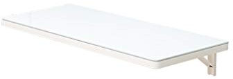 WGJDMOEV väggbord, härdat glas väggmonterat vikbart matbord, väggmonterat bord, även väggbord, köksbänk, hopfällbart laptop-sängbord (80 x 40 cm), 1, 100 cm x 40 cm