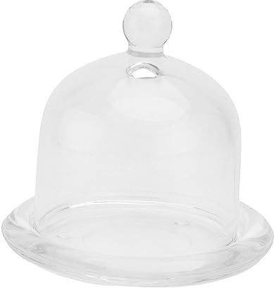 VICASKY Creative Bell-shaped Glass Cake Cover Decorative Dessert Shade Food-grade Cover for Home Makeup Dust Protection Suitable for Cakes and Lemon Desserts