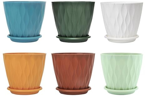 Vaso da fiori per orchidee grasse, 10,5 x 10,5 x 9,5 cm, in polipropilene, 6 pezzi, design traspirante e drenante, per conservare erbe, piantine, decorazione per la casa