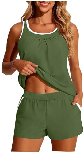 2-delat tankini-set för kvinnor, Storbritannien, atletisk baddräkt med sport-BH, magkontroll baddräkt med shorts, baddräkt