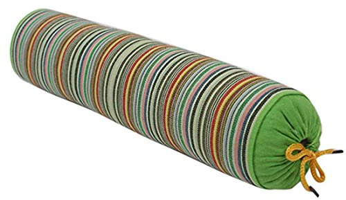 Levoberg Round Buckwheat Hull Pillow Neck Roll Pillow Cervical Support Pillow with Removable Cotton Cover for Sleeping