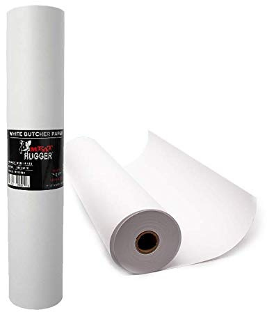 Meat Hugger White Kraft Butcher Paper Roll for Smoker - Unwaxed & Uncoated - 18 Inch by 175 Feet
