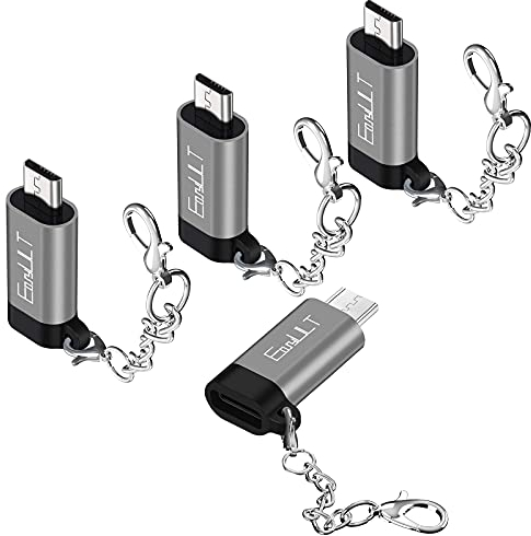 EasyULT USB Typ C Adapter auf Micro USB [4 Pack], USB Typ C (Female) zu Micro-USB (Male) Adapter Kompatibel mit Samsung J6/J5/J4/J3/S7/S7 Edge/S6,Huawei Y7/Y6/P Smart/P8 Lite,LG G4