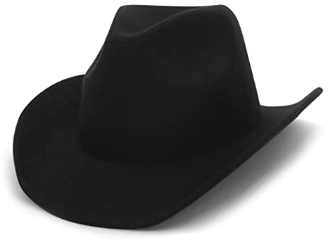 GEMVIE Cowboyhut Herren Damen Fedora Hut Westernhut Breite Krempe Wollfilzhut M Schwarz