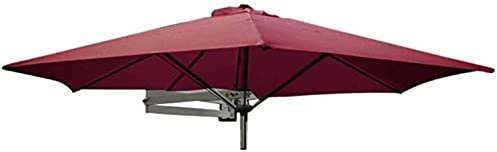 CHEMYO Sun Umbrella Garden s Parasol de terrasse Mural avec Poteau en métal - Parasol inclinable pour Balcon de Cour de Jardin extérieur, 8 Pieds / 250 cm (Rouge vin)
