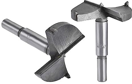 MACHSWON 2 PCS Forstner Drill Bits Tungsten Carbide Wood Hole Saw Opener Drill Bit 55mm+60mm Woodworking Drilling Boring Bit Cutter