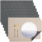 Banchif Platzsets Leinenimitat Tischsets Abwaschbar Tischsets Doppelseitigen Platzsets Stoff Platzdecken maschinenwaschbar 30 x 45 cm (Grau-Beige, Rechteckig Satz von 8)