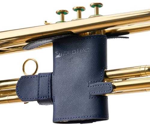 Protec VL226SPNB Trumpet Valve Guard - Vegan Leather, 6-Point (Navy Blue)