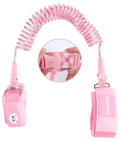 Antiförlorat handledsbälte, anti-förlust rep för barn anti-förlorade barn fat barn koppel 360° handled rotation 2,5 m säkerhetssele (rosa)