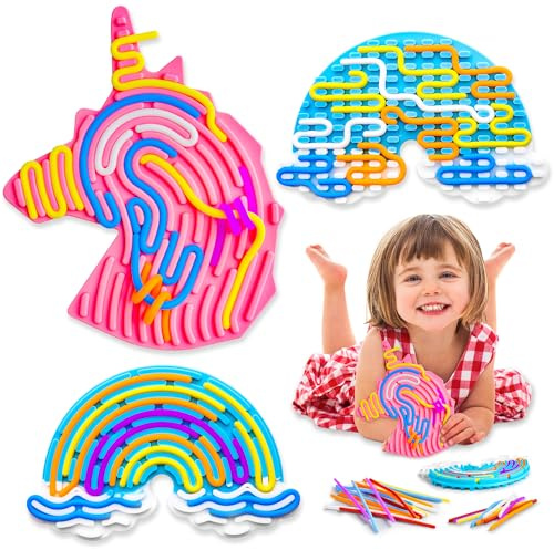 Lustkindheit Sensory Toys for Autism, 2 Pack Fidget Boards, Unicorn & Cloud
