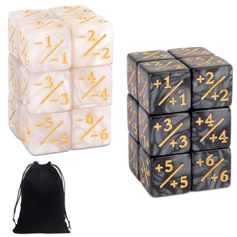 XURJUMI 12 Piezas Contadores de Dados Dados de Ficha de Lealtad Cubo de Dados D6 Compatible con Accesorios para Juegos de Cartas MTG, CCG