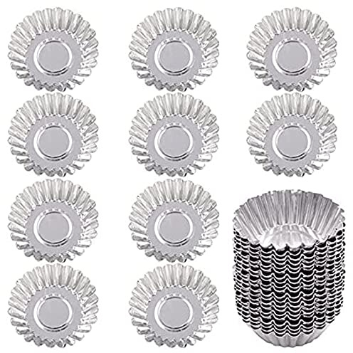 Qussedser Tartlet Molds 30 Pieces of Egg Tart Mold for Pudding Muffins Cakes