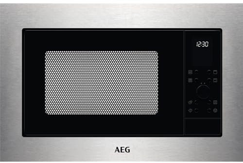 AEG 6000 Series Integrated Microwave and Grill MSE2527DM, 25L, Child Lock, Built-in Microwave Quick Start, 11 Power Levels, Auto Timer, 380x560x550mm, Black/Stainless Steel with Antifingerprint