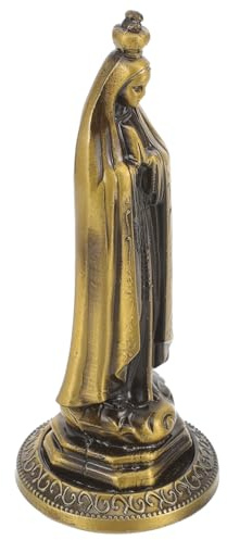 IMIKEYA Figura religiosa Vergine Maria Piccola in Lega di Zinco Decorazione Artigianale Vintage per Scrivania Casa Ufficio E Chiesa Ornamento Cattolico Resistente e Leggero