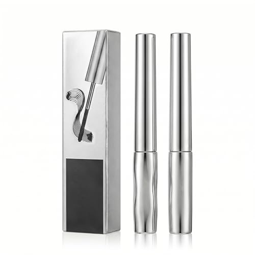 Daleweo 2 Stück Mascara Schwarz Wasserfest Effekt, Wimperntusche für Volumen und Schwung, Präzise Gewindebürste, Langanhaltend Wischfest, Augen Make Up Base