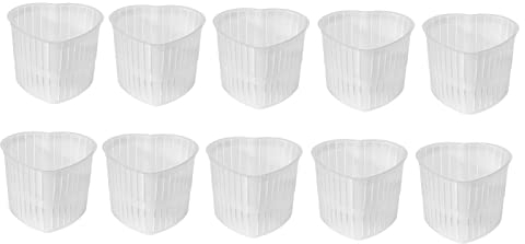 AlcoFermBrew 10 x Moule à Fromage - Forme de Coeur - 0.1kg | Forme à Fromage | Moule à faisselle | Fromage Maison