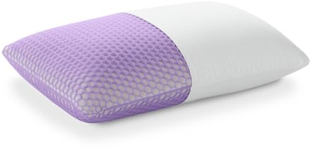 Purple Harmony Pillow – Talalay Latex Foam Cooling Pillow for Combo or Side Sleepers, 360º Hex GelFlex Grid for No-Pressure Support and Luxurious Weightless Feel - Standard, Medium Feel, Tall Height