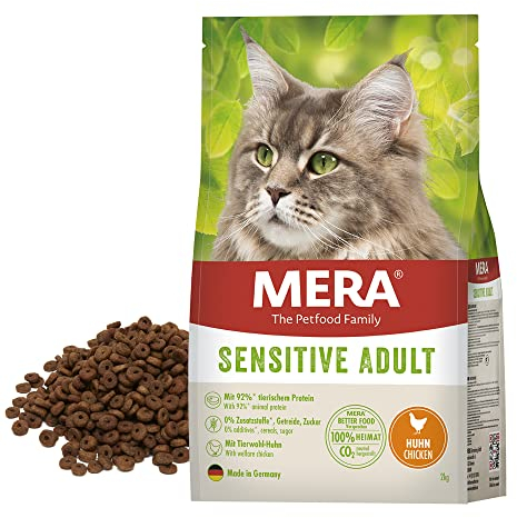 MERA Cats Sensitive Adult Huhn (10kg), Trockenfutter für Sensible Katzen, getreidefrei & nachhaltig, Katzentrockenfutter mit hohem Fleischanteil