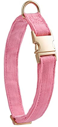 YUDOTE Collar ultra suave para perros de algodón natural para perros medianos con piel sensible, rosa