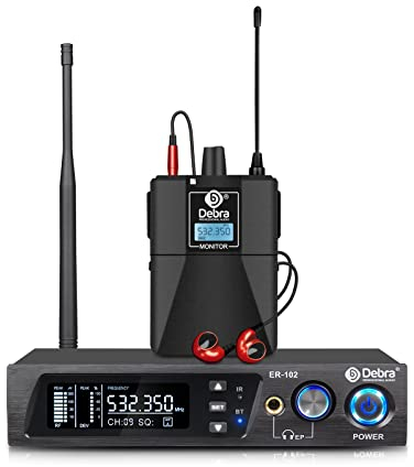 D Debra Audio PRO ER-102 UHF Single Channel Wireless In-Ear-Monitorsystem mit Sender und Empfänger für Bühne, Aufnahmestudio, Musiker, Monitoring (1 Bodypack with Transmitter)