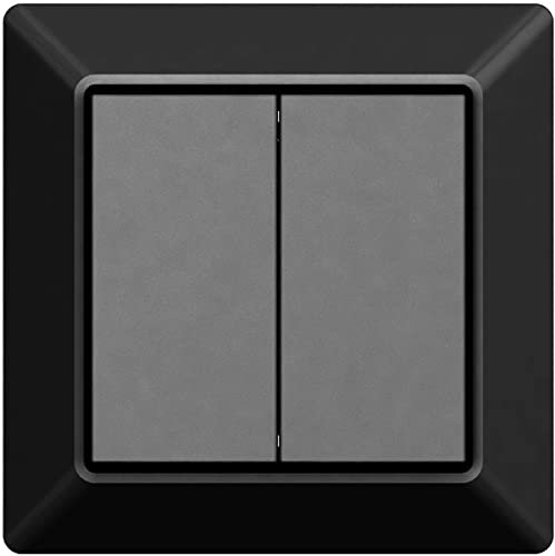 EcoDim - Kabelloser Schalter - Smart WiFi - ED-10043 - ZigBee - 2-fach Schalter - Schwarz - Friends of Hue
