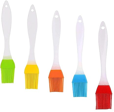 Spazzola per alimenti, 5 pennelli da pasticceria, per cottura al forno, barbecue, griglia, torte, carne, marinatura, resistenti al calore