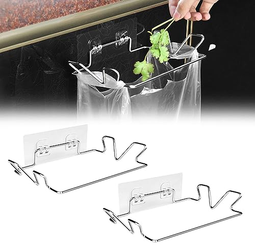Porta Sacchetti Spazzatura, Porta Sacchetti Immondizia, Supporto per Sacchi della Spazzatura, per Cucina, Collezione Bagno e Deposito Rifiuti, 2 Pezzi (con Adesivi Murali)