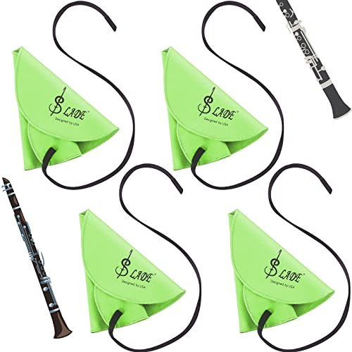 Yinder 8 Pcs Clarinet Swab Cloth Clarinet Cleaner Cleaning Cloth Swab for Inside Tube Suitable Piccolo Flute Sax Saxophone (Green)