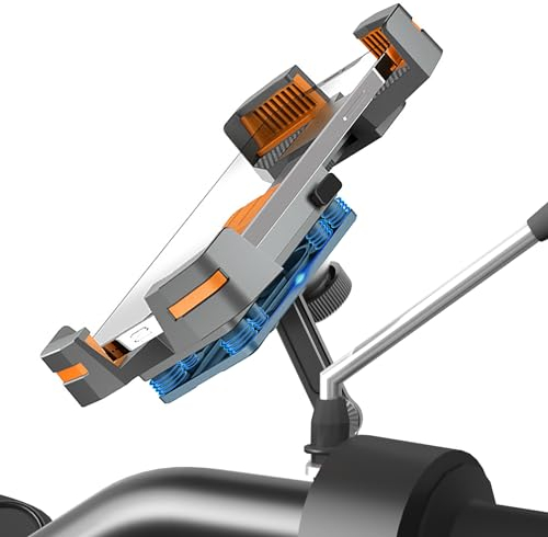 Porta cellulare scooter specchietto con ammortizzatore antivibrante montaggio sicuro e regolabile per telefoni cellulari fino a 7,5 compatibile con specchietti retrovisori di tutti i tipi