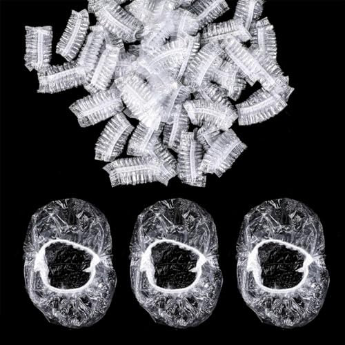 WUSJCOF 300 Pezzi Trasparente Monouso Doccia Cuffie Orecchio Paraorecchie Protettive Impermeabili Copertura dell'Orecchio per Capelli Doccia Bagno Balneazione Spa
