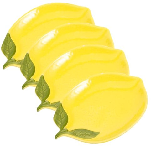COLLBATH Bol à Citron En Céramique 4pcs Assiettes à Citron Ustensile Cuisine Décoratif Pour Desserts Et Salades