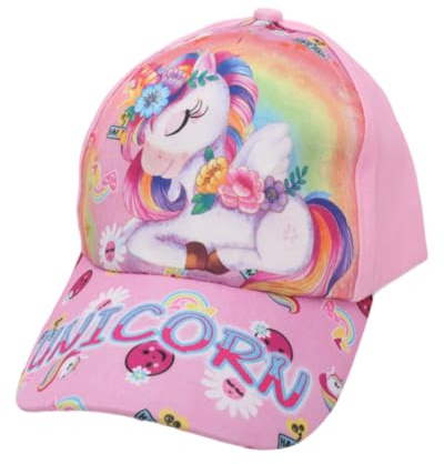 QLEUIFT 1 PCS Berretto da Baseball per Ragazze Berretto da Camionista per Bambini in Cotone Berretto con Snapback, Modello di Unicorno colorato