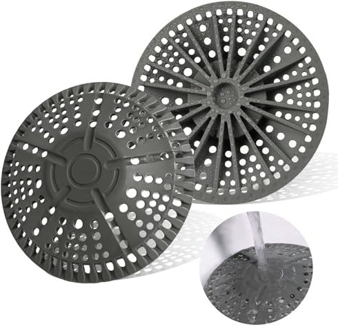 Sondeng 2pcs Shower Drain Cover Hair Catcher Shower Wall, 5.5inch Reusable Tub Drain Cover Drain Strainers Shower Hair Stopper Silicone Drain Protector Floor Drain Filter for Bathtub Bathroom Sink