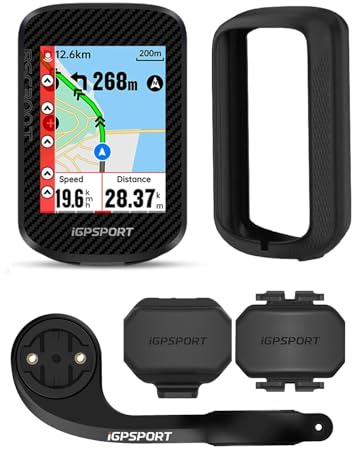 iGPSPORT BSC300T Fahrradcomputer GPS, 2,4” Touchscreen Fahrrad Navi Kompatibel mit E-Bike & Insta360, Offline Karten Navigation, Fahrradcomputer Kabellos mit IPX7 Wasserdicht (BSC300T Satz)