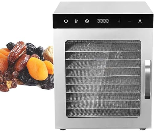 Kommersiell frystork, 1 000 W mattorkare, 10/12 lager, timing: 0-24 timmar, temperatur: 76°F~220°F, elektrisk torkmaskin för frukt, grönsaker, kött, fisk och skaldjur