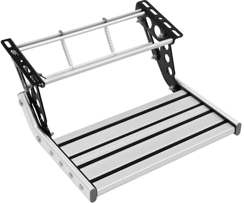 Vikbar husbil trappsteg vikbar husbil steg aluminiumlegering enkelsteg led ljus 150 kg bärförmåga halkskydd pedal 12 V montering med förborrade hål halkfri trappa husvagn st