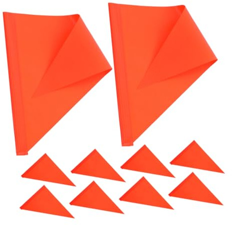 DINHEAROM 10pcs Bicycle Safety Flags Replacement Orange Triangular Pennant Warning Flags for ’ Bikes Outdoor Visibility Markers Without Poles Sturdy Safety Signal for Cycling and Riding