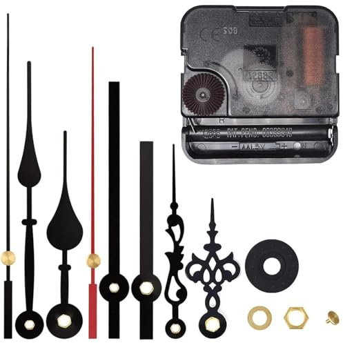 EMOON High Torque 12888 Clock Movement Mechanism with 3 Pairs of Hands, Silent Sweep Quartz Clock Motor Kit for Clock Repair DIY Replacement