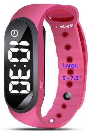 E-vibra Montre d'Apprentissage de la Propreté - Silencieuse et Vibrante pour Enfants et Adultes - Alarme Médicamenteuse - Minuteur (Rose Vif - Taille L)